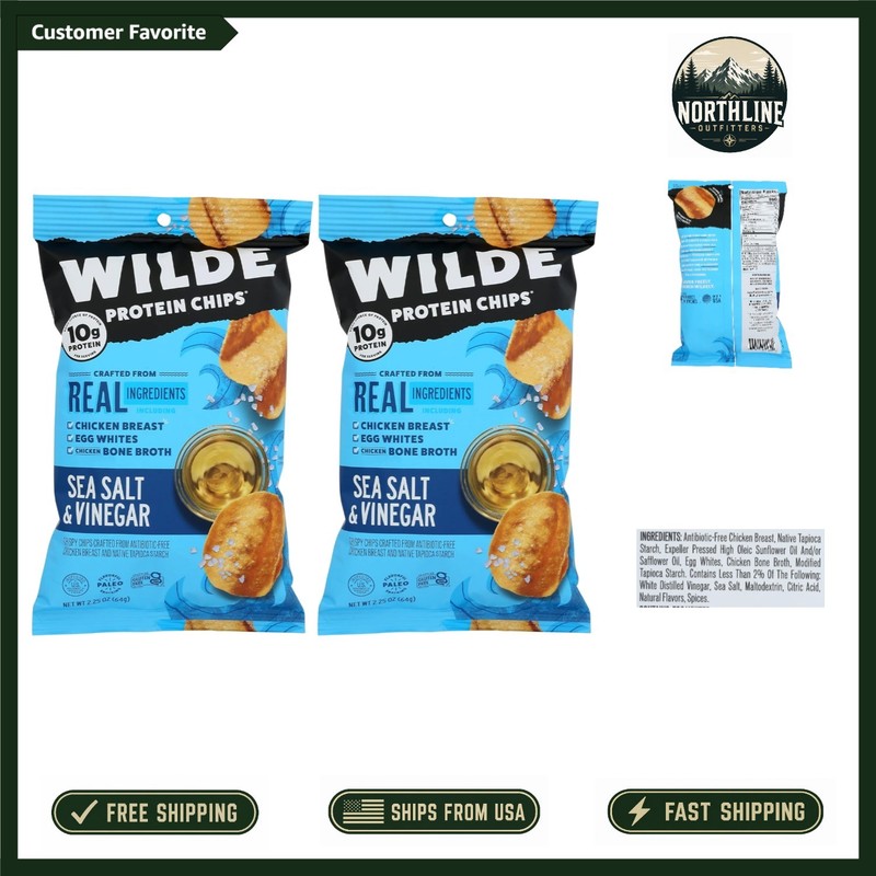 Delicious Sea Salt & Vinegar Chicken Chips – Snack Pack, Natural Protein Boost