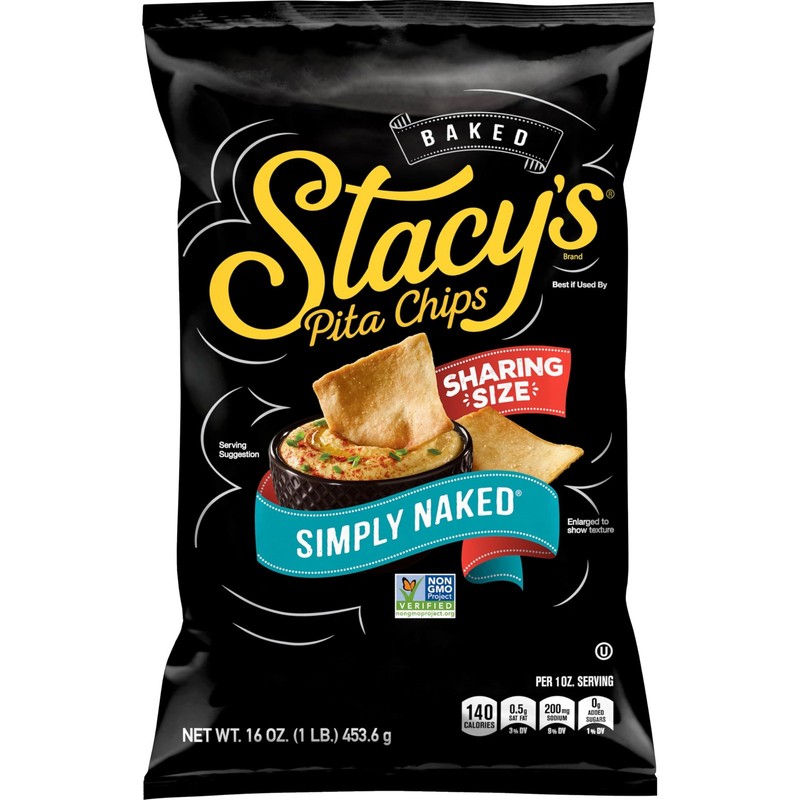 Stacy’s Simply Naked Pita Chips 16oz Non GMO Kosher Snack Chips Sea Salt