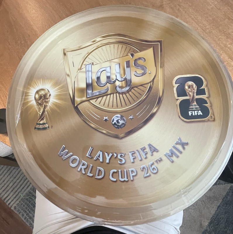 Lays FIFA World Cup 2026 Mix Large Collectible Tin Lionel Messi Sealed 3 Bags gallery