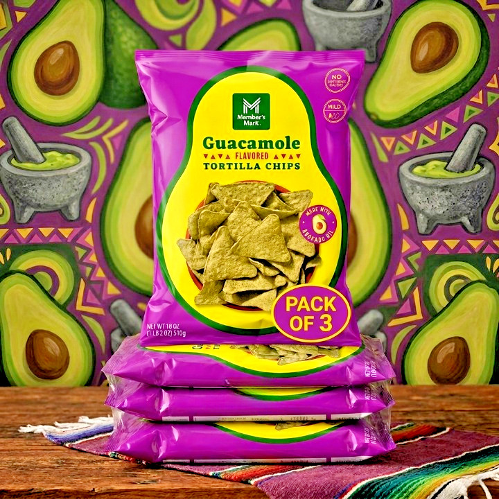 🥑🔥 Guacamole Flavored Tortilla Chips – Pack of 3 🔥🥑