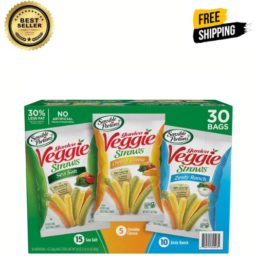 Sensible Portions Garden Veggie Straw, Variety Pack, 30 pk.