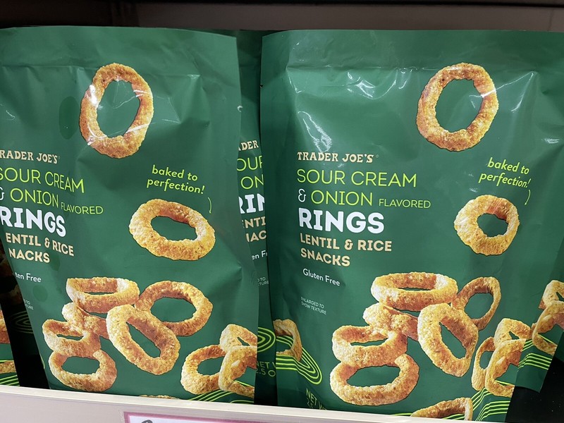 2 Pack Trader Joe’s SourCream & Onion Flavored Rings Lentil & RICE SNACKS NEW