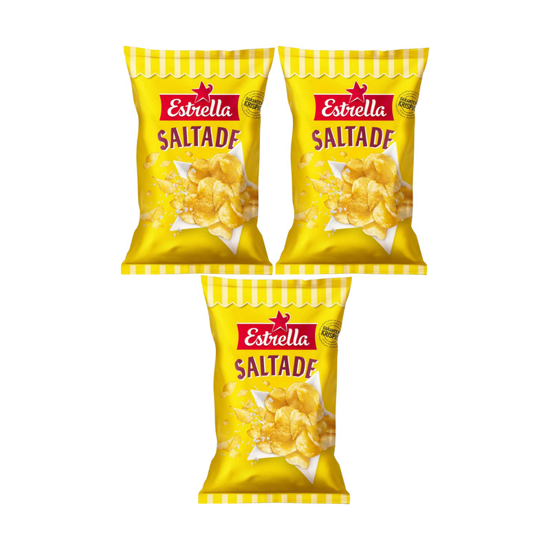 3 x Estrella Lättsaltade 275g – Classic Swedish Potato Crisps
