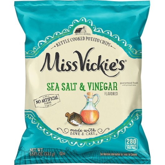 Miss Vickie’s Sea Salt & Vinegar Kettle Potato Chips, 1.875 Ounce, 24 Per Case