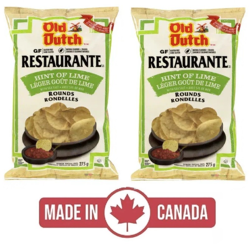 2-Pack Old Dutch Restaurante Sea Salt & Lime Rounds 275g Tortilla Chips Canada