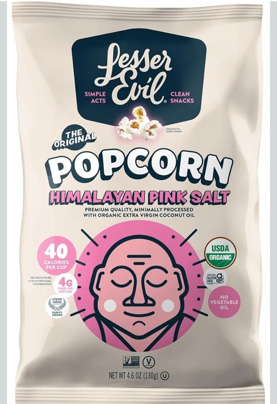 Lesser Evil Organic Popcorn Himalayan Pink Salt 4.6 Oz