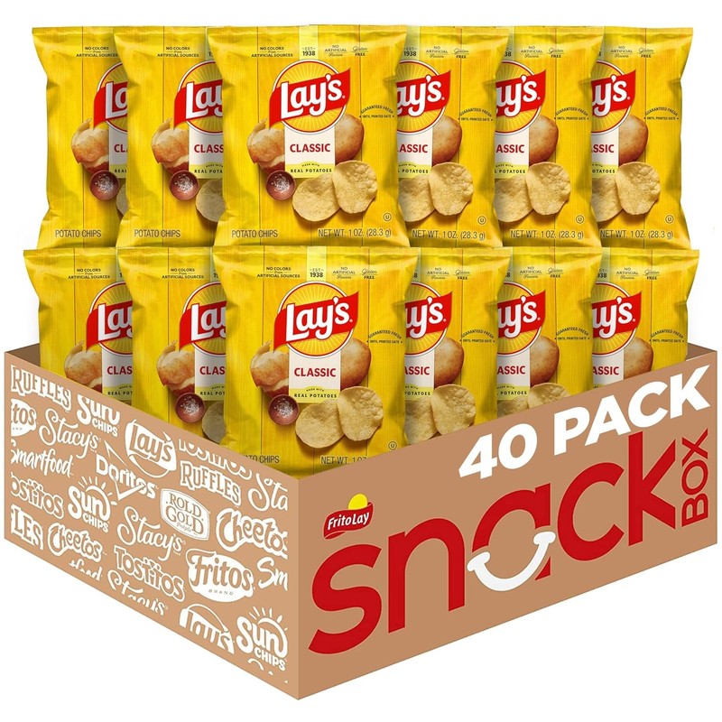 Lay’s Potato Chips, Classic, 1 Ounce (Pack of 40) 40 Count 1)