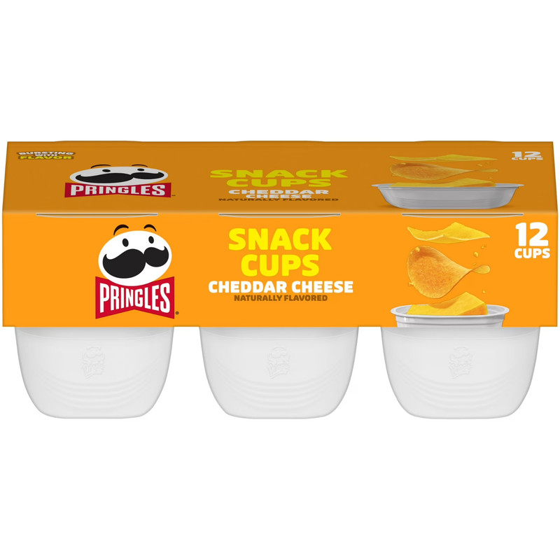 Pringles Cheddar Cheese Potato Crisps Chips, Lunch Snacks, 12 Count gallery