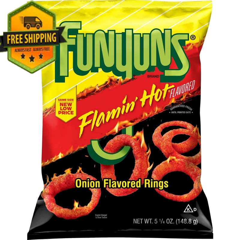 Funyuns Onion Flavored Rings, Flamin’ Hot, 5.25 oz bag