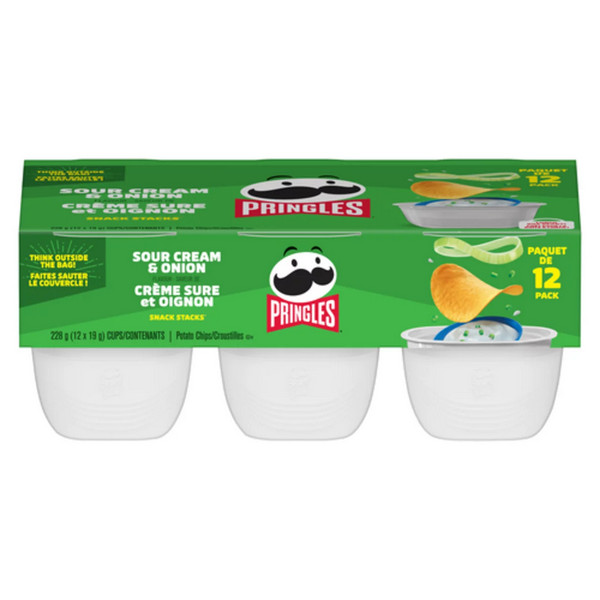 Pringles Potato Chips Snack Stackers Sour Cream & Onion 12 x 19g