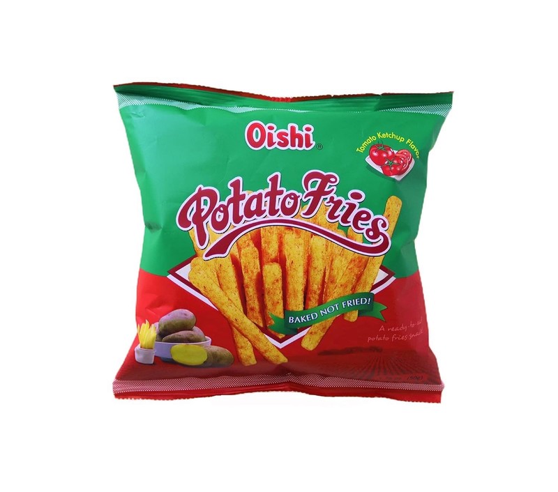 Oishi Potato Fries Tomato Ketchup Flavor 1.76oz Pack of 4 Snacks Chips
