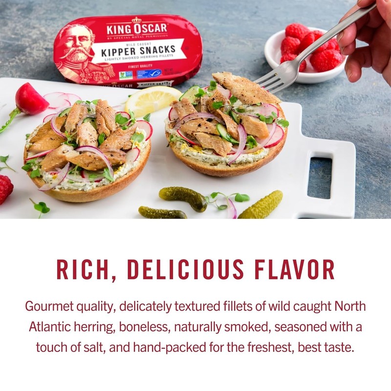 Protein-Packed Smoked Herring, 12 Cans of 3.54 Oz - Perfect for Keto and Paleo gallery
