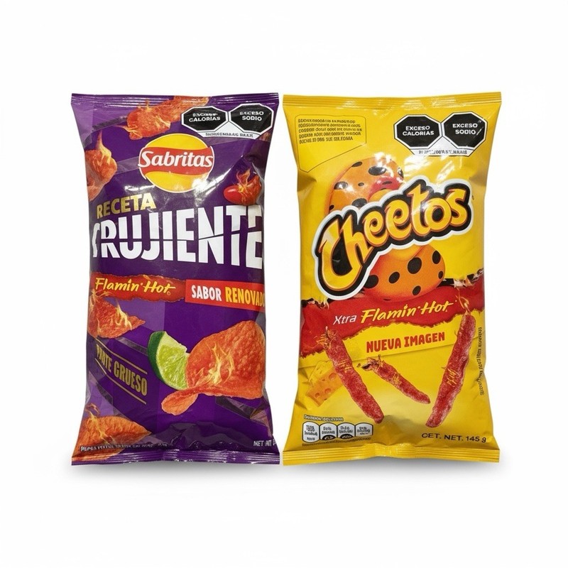 2 Bags 1 Crujiente Bag 1 Mexican Flamin Hot 145 G Per Bag 2 Bolsas Papas Mexica gallery