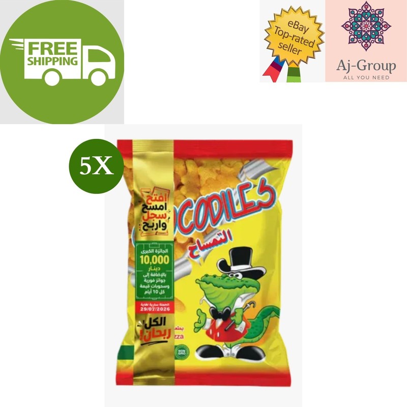 5 Pack X Mr. Chips Crocodile Cheese & Pizza Flavor Snack, 58g⭐FREE SHIPPING⭐