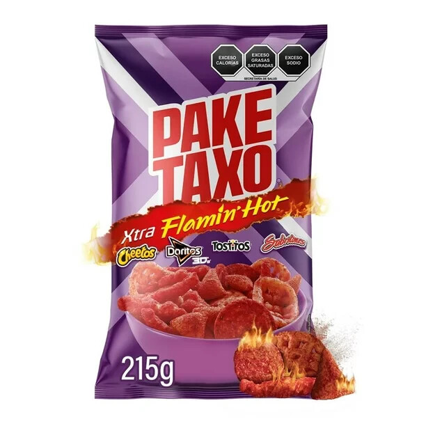 3 Paketaxo Flamin Hot Assorted Mex Chips 215 g