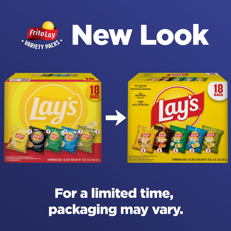 Lay's Snacks Mix Potato Chips Variety Pack, 1 oz, 18 Count gallery