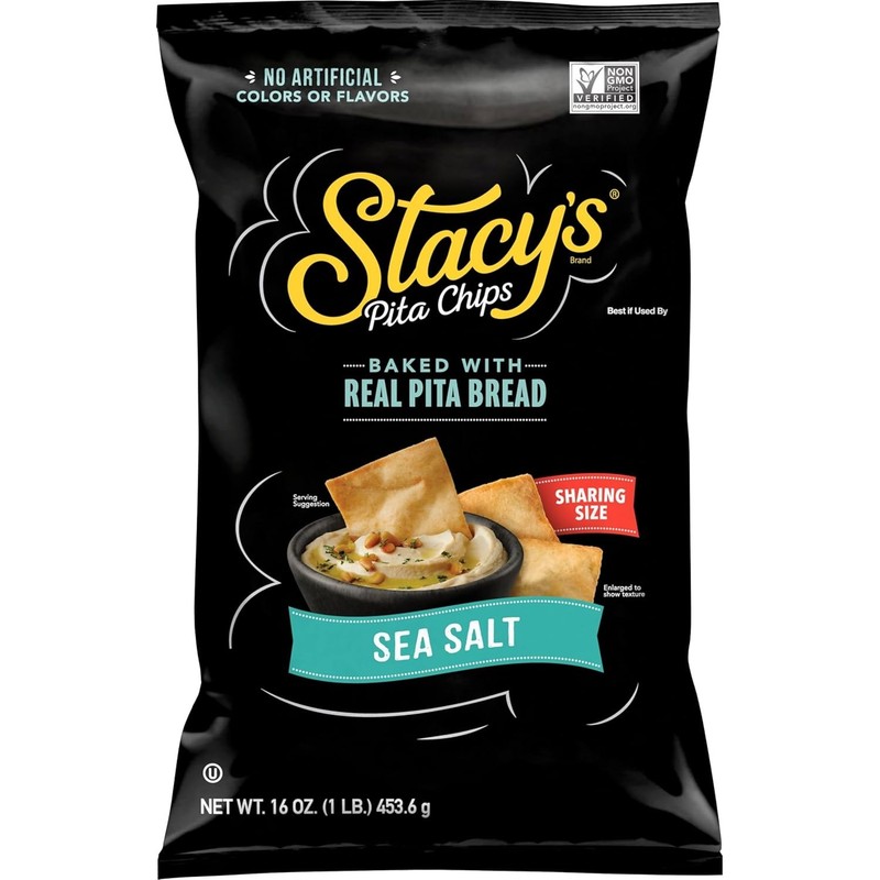 Stacy’s Simply Naked Pita Chips, 16-Ounce Bag – Baked with Real Pita Bread