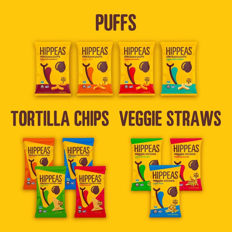 Chickpea Puffs, Vegan Nacho Vibes, 0.8 Ounce (Pack of 18), 3g Protein, 2g Fib... gallery