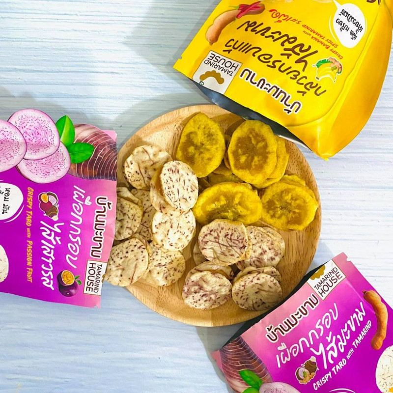 Crispy Banana Passion Fruit Snack Thai Chips Vegan 90g x 6 Packs gallery