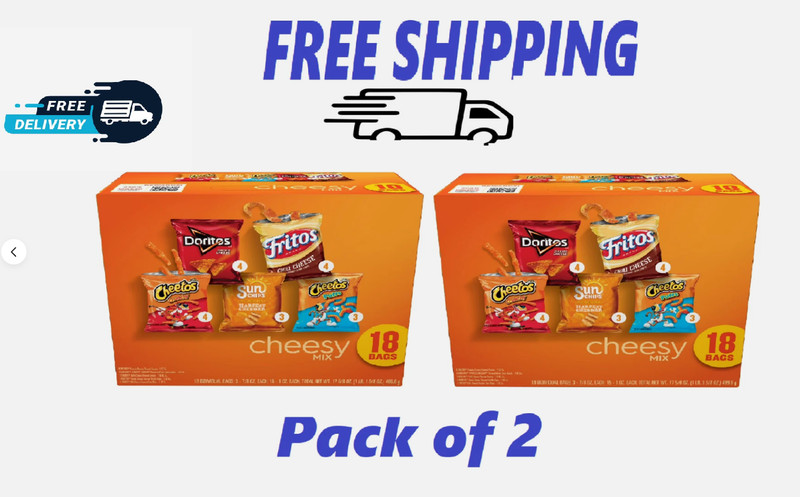 Frito-Lay Cheesy Snack Chips Variety Pack, 18 Count Multipack Box Pack of 2