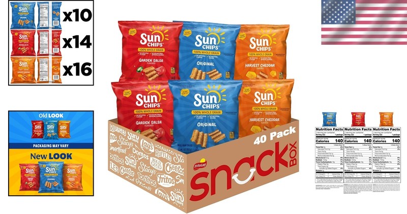 Indulge in 40 Count Whole Grain Chips Variety Pack | Healthy Snacking Delight gallery