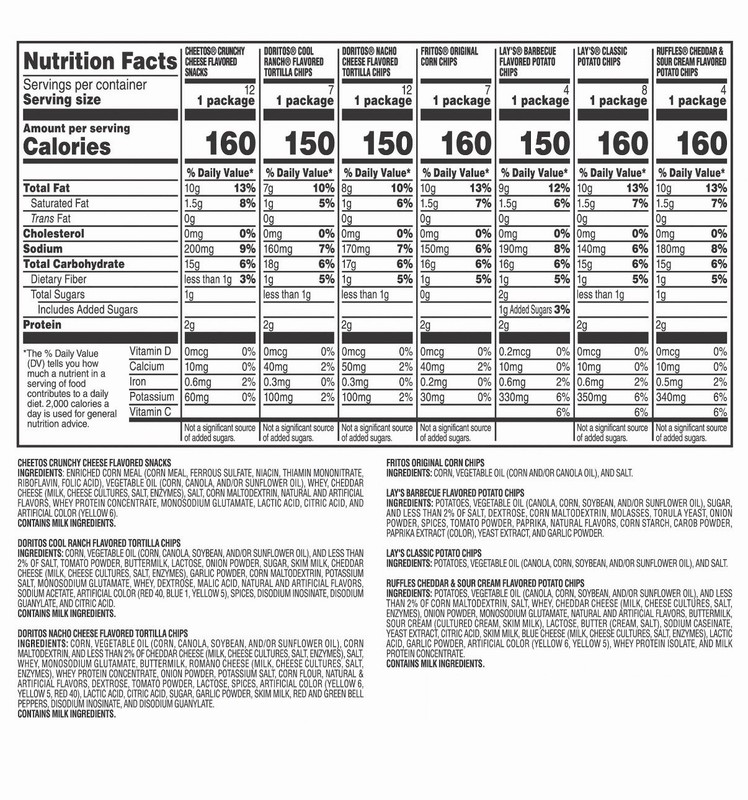 Frito Lay Classic Mix, 1 oz, Variety Pack, 54-count gallery