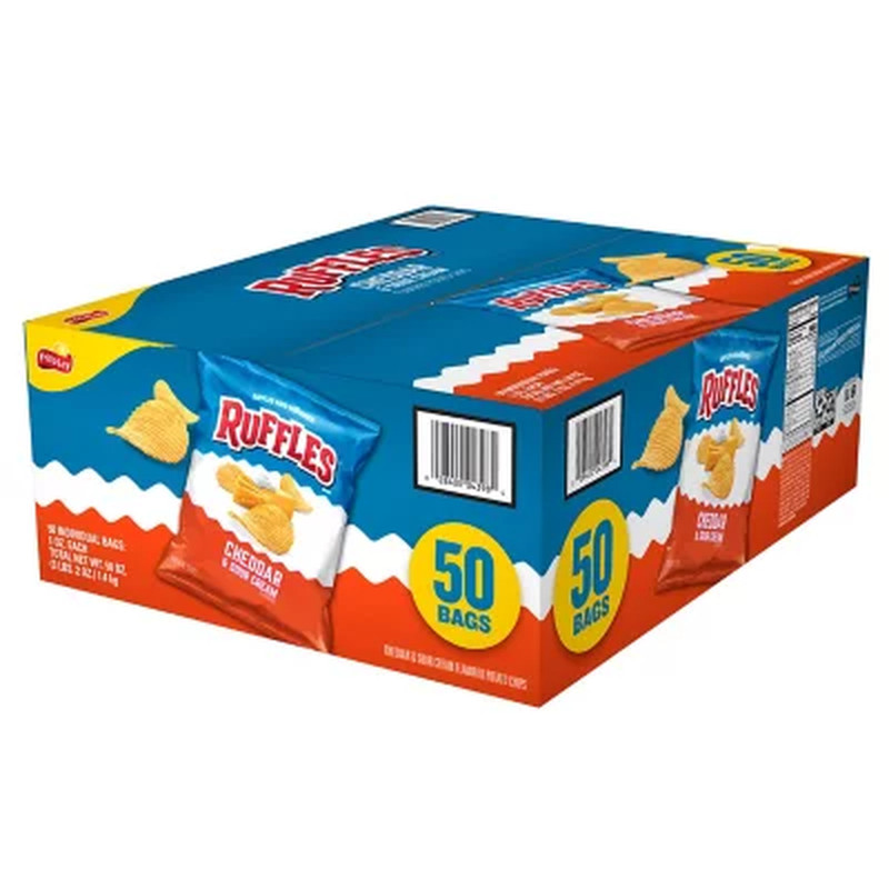 Ruffles Cheddar & Sour Cream Potato Chips 1 oz. – 50 Pack – Snack Size Variety! gallery