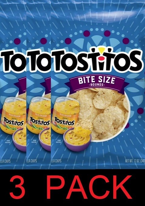 Tostitos Tortilla Chips ORIGINAL Bite Size Crispy Rounds 12 oz Bag – 3 PACK