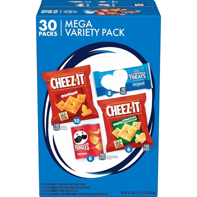 Krispies Treats Snacks Mega Variety Pack, 30.1oz Box (30 Count)