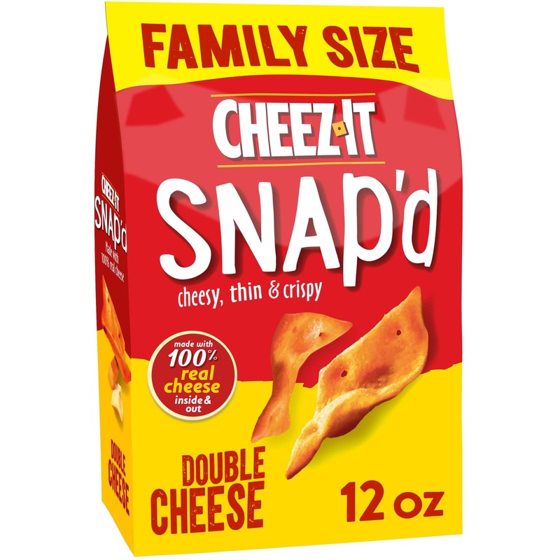 Cheez-It Snap’d Thin Crisp Chips, 12 oz, Double Cheese Crackers