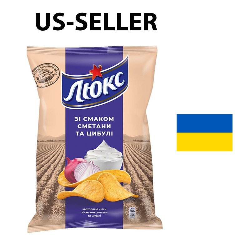 Lyuks Lux Chips w Onion/Sour Cream Flavor Чипсы Люкс с Сыром 125G