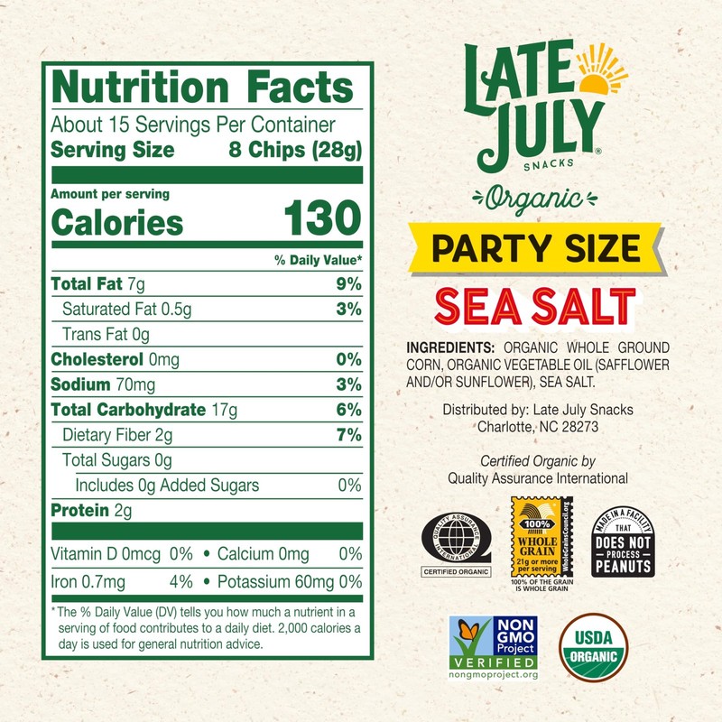 Late July Sea Salt Organic Tortilla Chips, 14.75 Ounce (Pack of 1), gallery