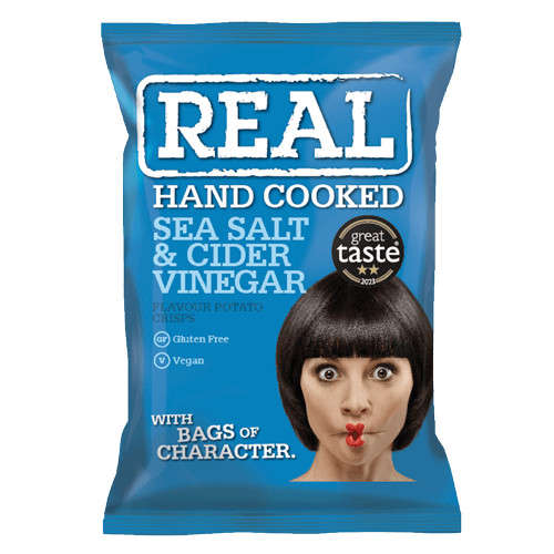 2 REAL Hand Cooked SEA SALT & CIDER VINEGAR Flavor Potato Chips 150g 5.3oz gallery