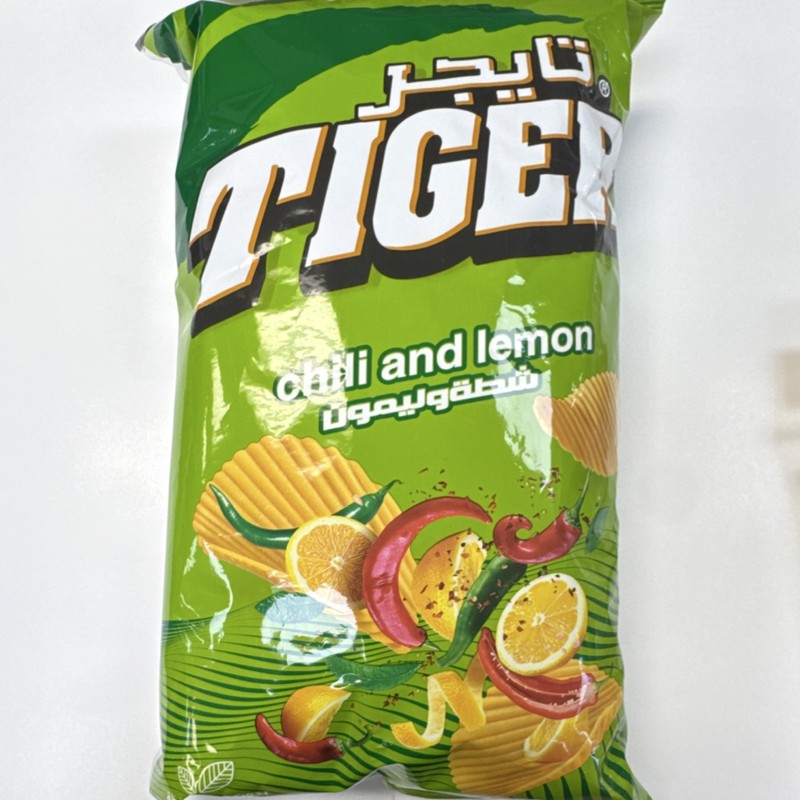 Egyptian Tiger Chips Chili and Lemon Flavor 200g Single Bag Snack