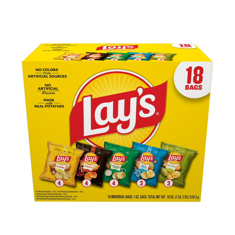 Lay’s Snacks Mix Potato Chips Variety Pack, 1 oz, 18 Count
