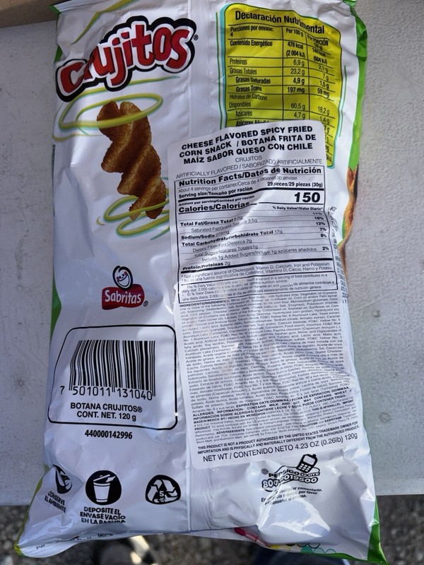 LOT X 5 Bags Crujitos MEXICAN CHIPS 120 gram BB-06 - 2026👍 gallery