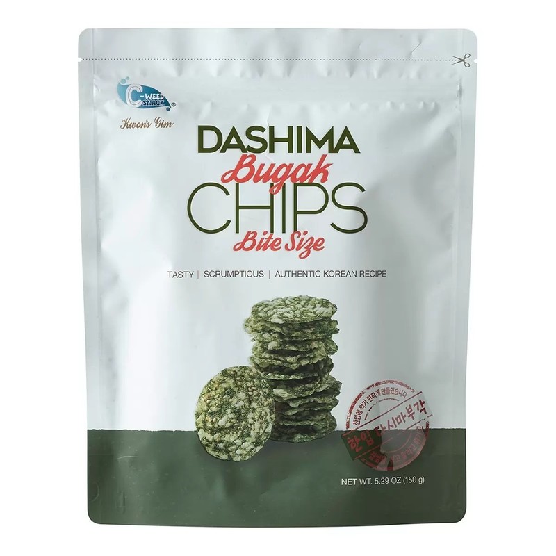 (New In) 3 pkgs ×( DASHIMA) Crispy seaweed chips 150g each