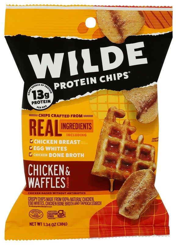 Wilde Chicken & Waffles Protein Chips Gluten Free Snack 1.34 Oz 8 Pack gallery
