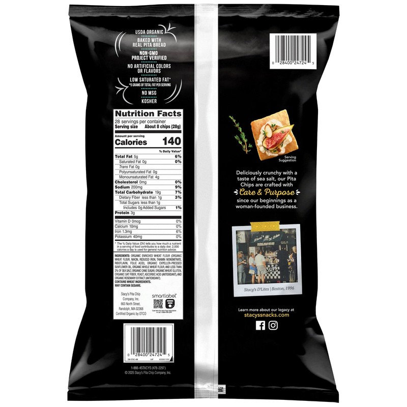 Stacy's Organic Simply Naked Pita Chips, 28 oz gallery