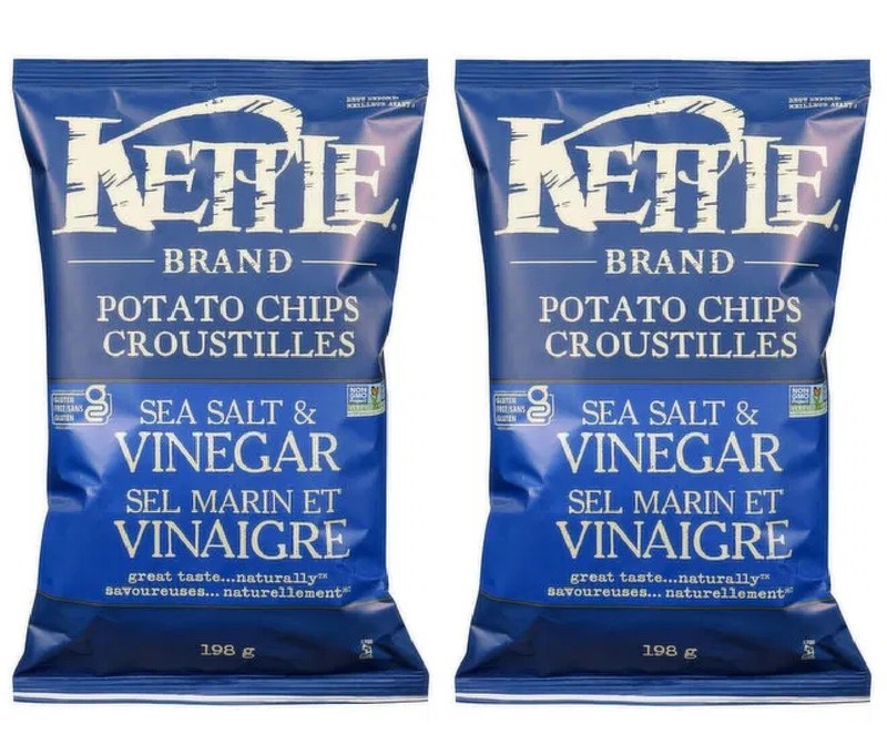 2-Pack Kettle Brand Sea Salt & Vinegar (198g) Potato Chips Snack Crispy Tasty