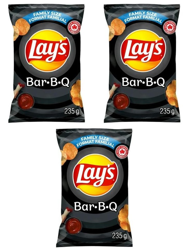 Lay’s Bar-B-Q Flavored Potato Chips, 220g (3 Pack)