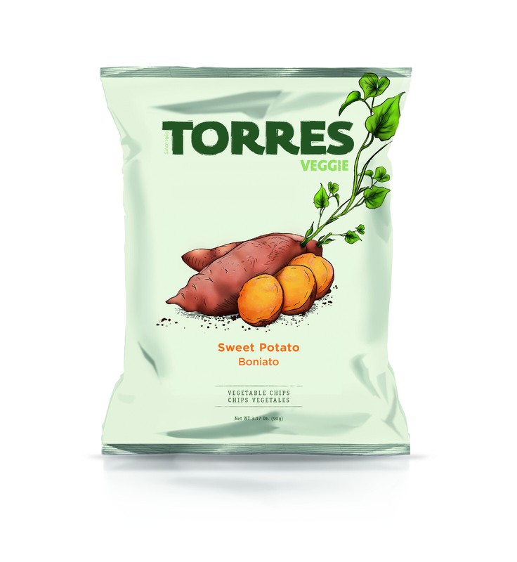 6 TORRES SWEET POTATO Vegetable Chips Snack Bags 90g 3.17oz gallery