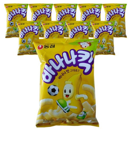[10-Pack] Nongshim Banana Kick Sweet Snack Chips 75g K-Food Korean Famous Puffs