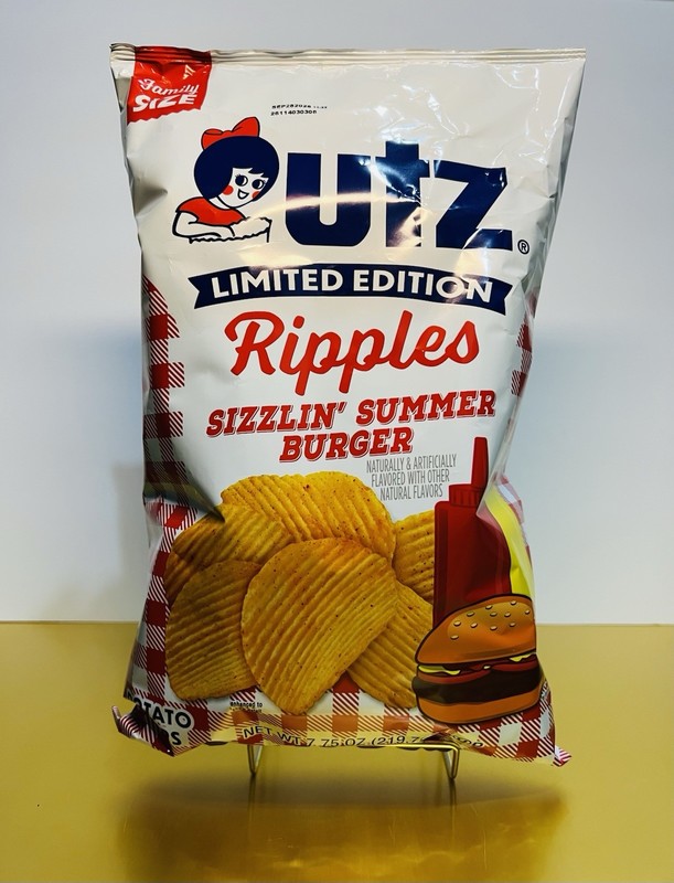 🔵 New Limited Edition UTZ Ripples SIZZLIN SUMMER BURGER Potato Chips 7.5oz