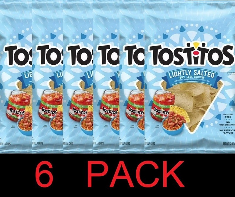 Tostitos Tortilla Chips ORIGINAL 50% Less Sodium Lightly Salted 12 oz Bag 6 PACK