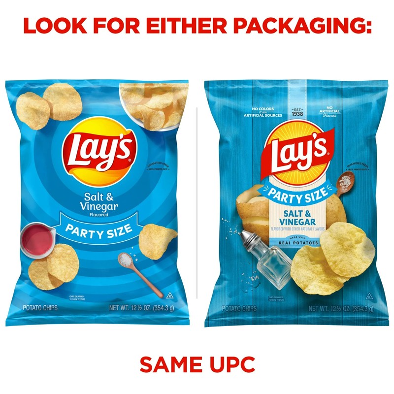 Lay's Salt & Vinegar Potato Snack Chips,Party Size, 12.5 oz Bag gallery