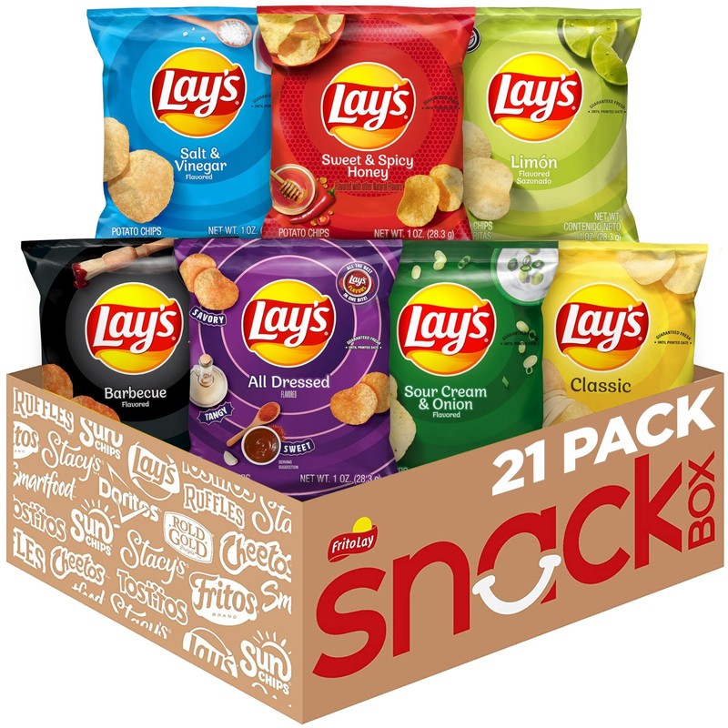 Lay's Potato Chips Variety Pack, 1 oz Bags, (21 Pack) 21 Count (Pack of 1)