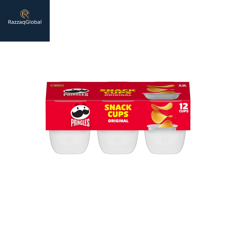 Pringles Snack Cups Original Potato Crisps Chips, Lunch Snacks, 12 Count