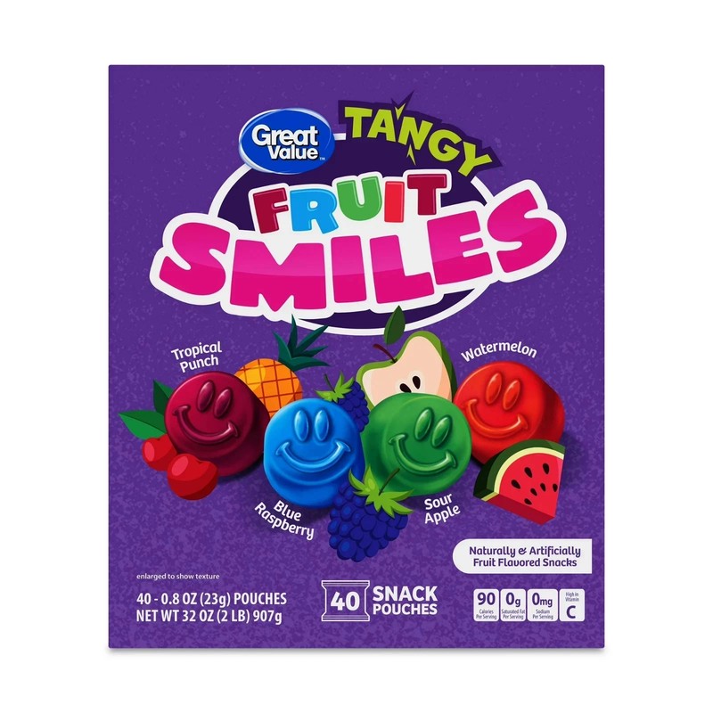 Great Value Fruit Smiles Snacks, Tangy Flavor, 40 Count…etc..,goodlok