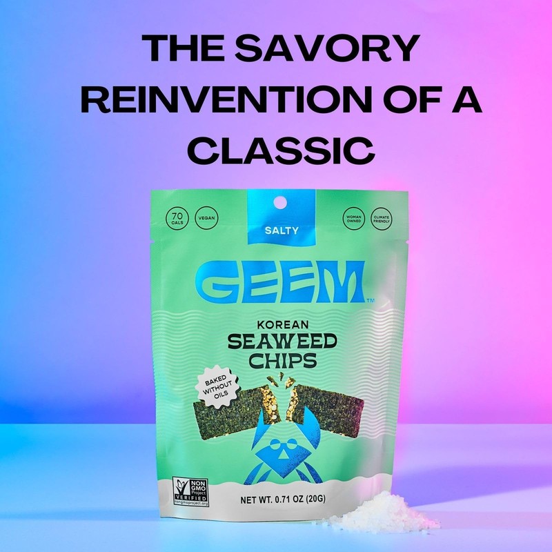 GEEM Seaweed Chips – Korean Seaweed Snacks with Crunchy Brown Rice & Sesame S... gallery